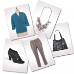plus size snakeskin print pants and wrap top from Dressbarn
