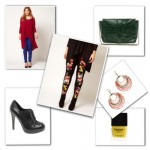 Flower print leggings with high-low top and accessories from ASOS Curve.