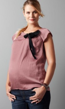 Maternity Blouse with Pleated Bow_ Maternity Clothes_ LOFT