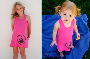 Lucky Puppy Heart Paw Fuscia Dress 