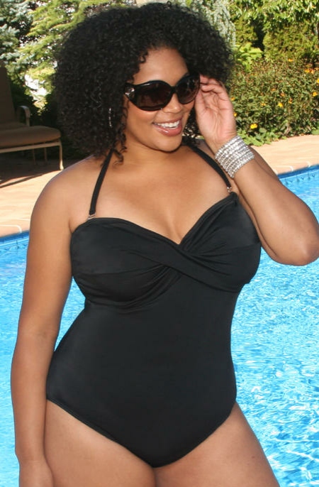 Solids Twist Bandeau Swimsuit from Always for Me