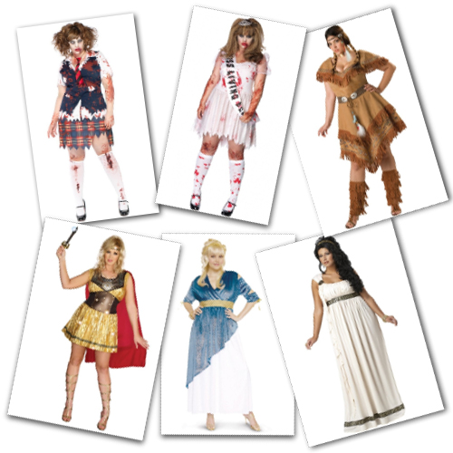 plus size zombie, warrior, and goddess costumes from Buy Costumes