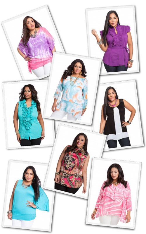 Plus size tops under $40 from Ashley Stewart.