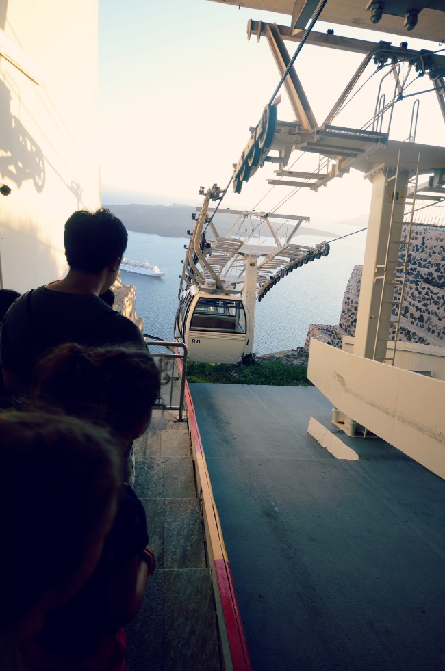 cable car in Santorini