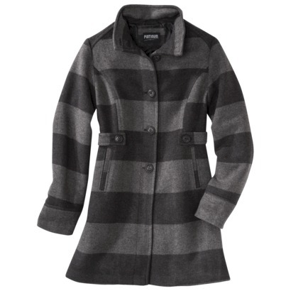 target striped wool coat in grey