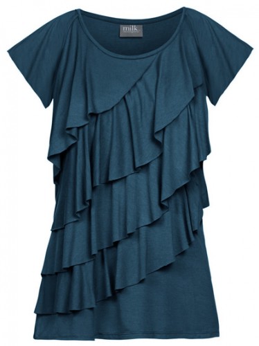 milk nursingwear diagonal ruffle nursing top